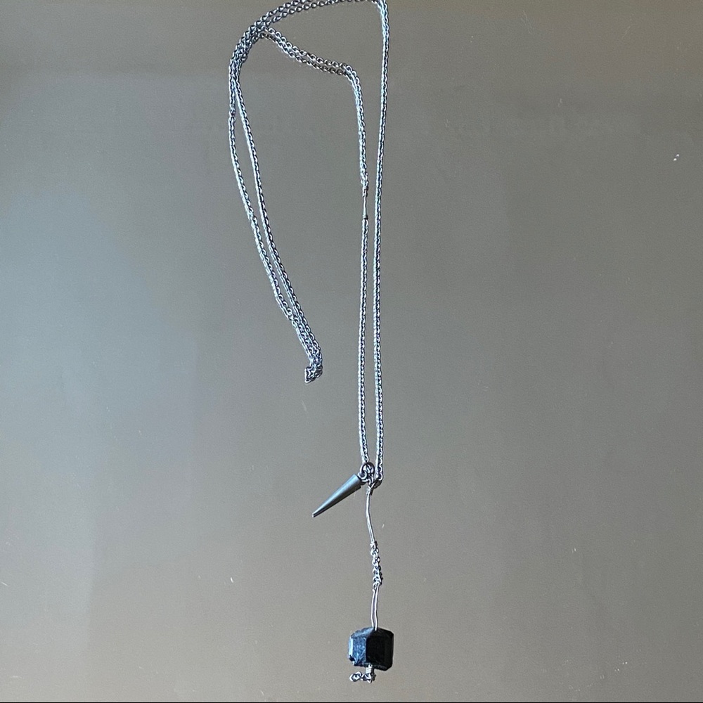 Spike and stone necklace